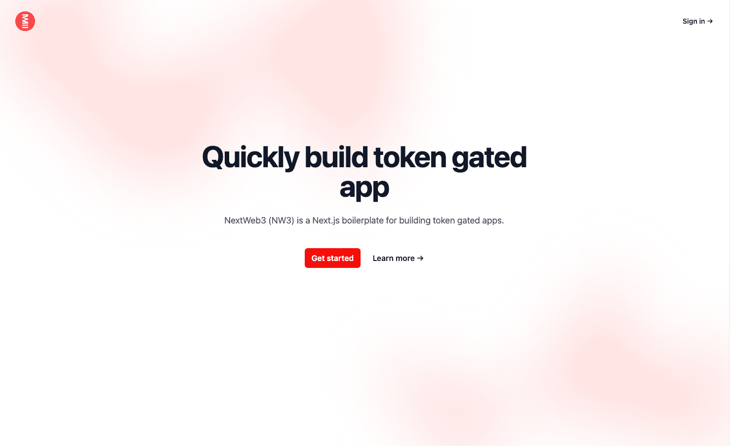 home page screenshot